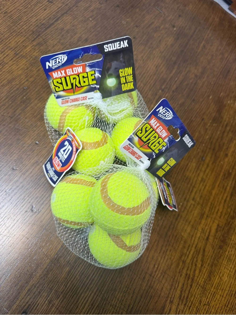 Nerf Max Glow Surge Glow In The Dark Tennis Ball | 8 Pack | Brand New